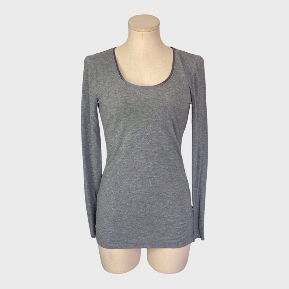WHBM Ultra Luxe Scoop Neck‎ Long Sleeve FittedTee